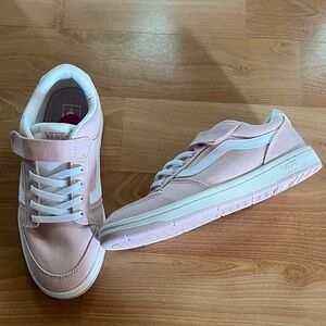 Vans Light Pink and White Low-Top Shoes